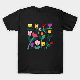 My garden full of tulip, vintage Flower patterns T-Shirt